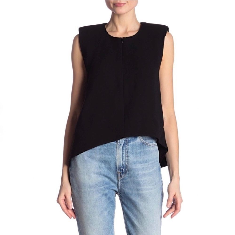 NWT IRO black lseed sleeveless split side top sz 6/38